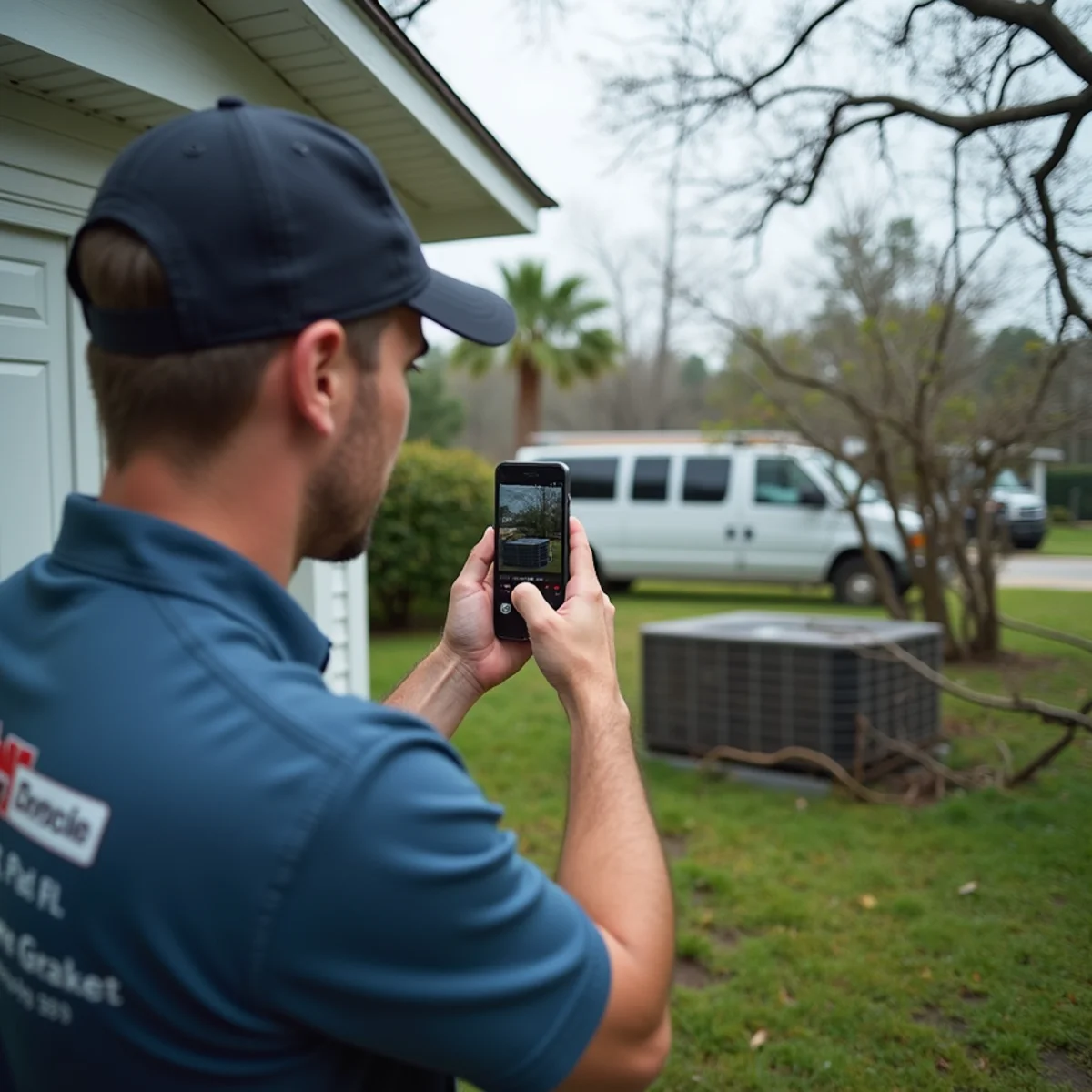 Storm-damaged outdoor AC unit next to a Denham Springs home after flooding