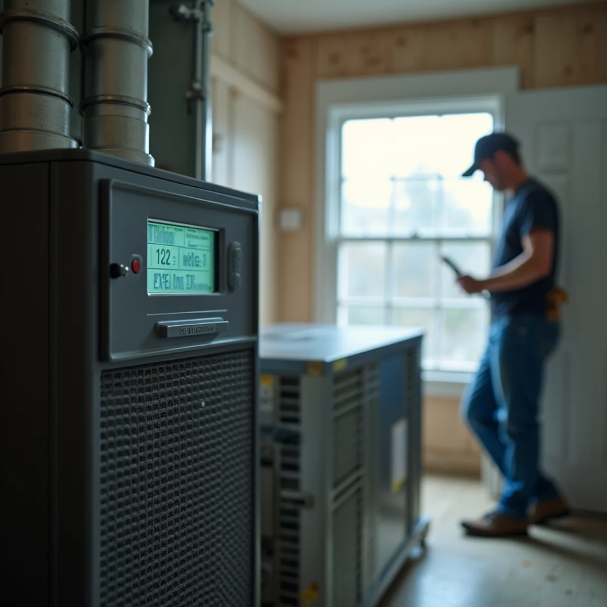 Whole-home dehumidifier installed on ductwork in a Port Allen attic